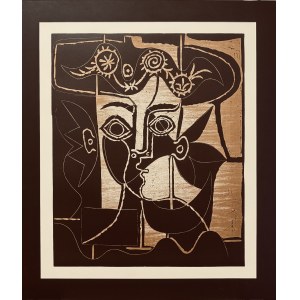 Picasso Pablo (1881-1973), Duża głowa kobieca w ozdobnym kapeluszu, 1962