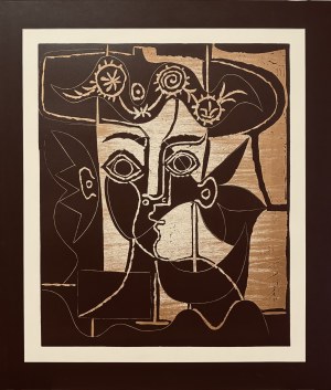 Picasso Pablo (1881-1973), Duża głowa kobieca w ozdobnym kapeluszu, 1962