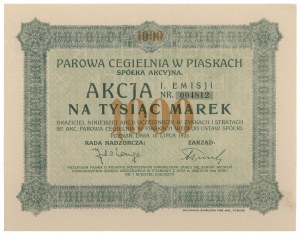 Dampfziegelei in Piaski, Em.1, 1.000 mkp 1923