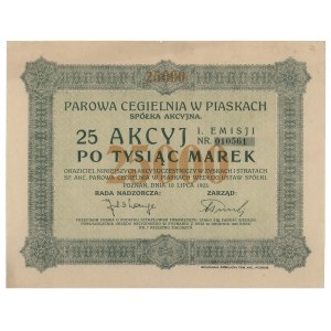 Dampfziegelei in Piaski, Em.1, 25x 1.000 mkp 1923