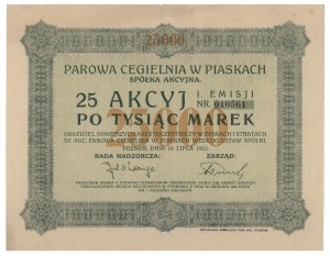 Dampfziegelei in Piaski, Em.1, 25x 1.000 mkp 1923