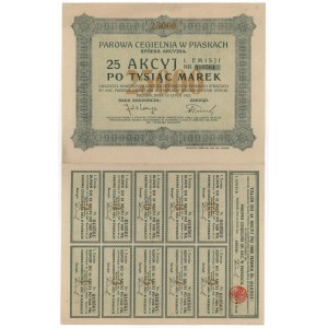 Dampfziegelei in Piaski, Em.1, 25x 1.000 mkp 1923