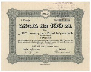 TRI Tow. of Engineering Works, Em.1, £100 1925