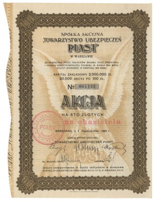 PIAST Insurance Company, 100 zloty 1929