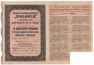 POLONIA Versicherungsgesellschaft, Em.2, 5x 1.000 mkp 1922
