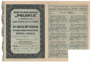POLONIA Versicherungsgesellschaft, Em.3, 10x 1.000 mkp 1922