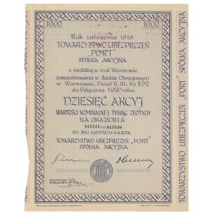 Compagnie d'assurance PORT, 10x 100 zloty 1932