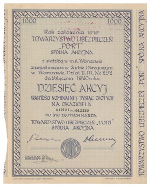 PORT Versicherungsgesellschaft, 10x 100 Zloty 1932