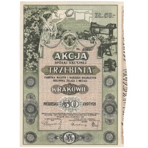 Fabryka Maszyn i Narzędzi Rolniczych Odlewnia Żelaza i Metali TRZEBINIA, 50 zł 1924