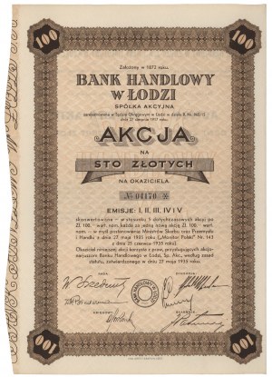 Commercial Bank of Lodz, Em.1-5, 100 zloty 1935