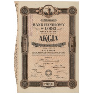 Handelsbank in Łódź, Em.1-3, 100 Zloty 1928 - RARE