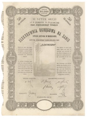 Bezirkskraftwerk am Fluss San, Em.3, 50x 1.000 mkp 1923