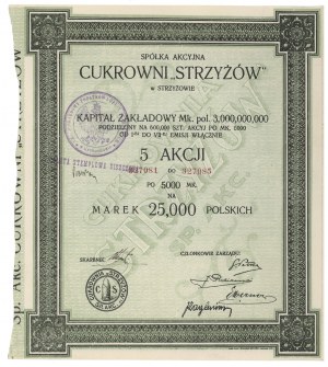 STRZYŻÓW Zuckerfabrik, Em.1-7, 5x 5.000 mk