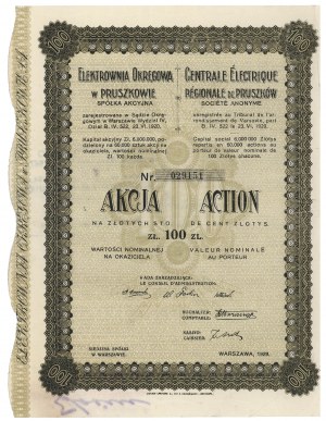 Centrale électrique du district de Pruszków, 100 zl 1929