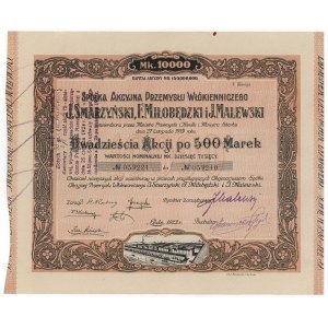Przemysł Włókienniczy J.SMARZYŃSKI, F.MIŁOBĘDZKI..., Em.5, 20x 500 mkp 1922