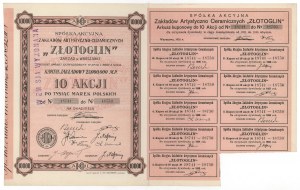 Spółka Akc. Zakładów Artystyczno-Ceramicznych ZŁOTOGLIN, 10x 1.000 mkp 1921