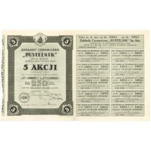 PUSTELNIK Ceramic Works, 5x 50 zl 1927