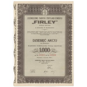 FIRLEY Zjednoczone Fabryki Portland-Cementu, 10x 100 zł 1938