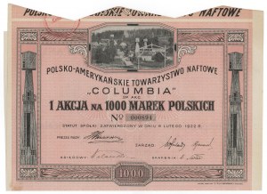 Polnisch-amerikanische Ölgesellschaft COLUMBIA, 1.000 mkp