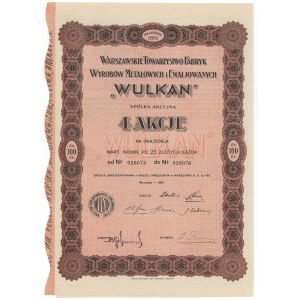 Warszawskie Tow. Fabryk Wyrobów Metalowych i Enaljowanych WULKAN, 4x 25 zl 1927