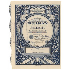 Warszawskie Tow. Fabryk Wyrobów Metalowych i Emaljowanych WULKAN, Em.1-5, 5x 3.000 mkp 1923