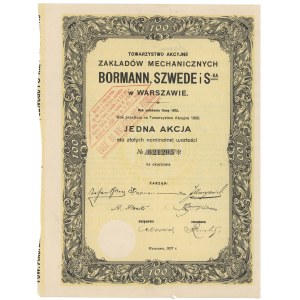 Towarzystwo Akc. Zakładów Mechanicznych BORMANN, SZWEDE i S-ka, 100 zl 1927