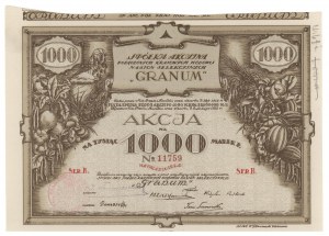 Gesellschaft Akc. der fusionierten inländischen...GRANUM, Em.5, 1.000 mkp - Inhaber
