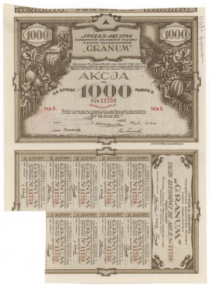 Gesellschaft Akc. der fusionierten inländischen...GRANUM, Em.5, 1.000 mkp - Inhaber