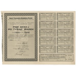 Bank Francusko-Belgijsko-Polski, Em.6, 5x 1.000 mk 1923