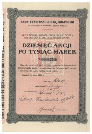 Französisch-Belgisch-Polnische Bank, Em.7, 10x 1.000 mk 1923