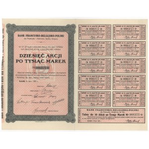 Französisch-Belgisch-Polnische Bank, Em.7, 10x 1.000 mk 1923