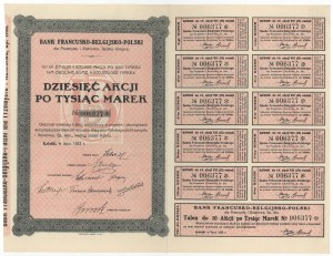 Französisch-Belgisch-Polnische Bank, Em.7, 10x 1.000 mk 1923