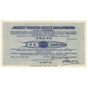 OLKUSZ Fabryka Naczyń Emaliowanych, Em.1-4, 100 zł 1933