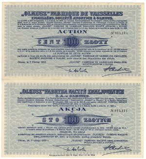 OLKUSZ Fabrique d'émaux, Em.1-4, 100 zl 1933