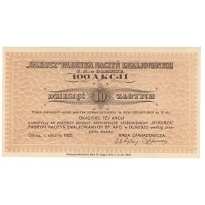 OLKUSZ Fabrique d'émaux, Em.1-3, 100x 10 zl 1925