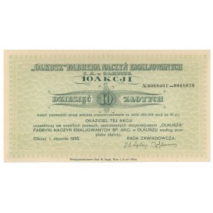 OLKUSZ Fabryka Naczyń Emaliowanych, Em.1-3, 10x 10 zł 1925