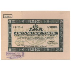GALWANA Tow. Akc. à Bydgoszcz, Em.2, 1,000 mkp 1922