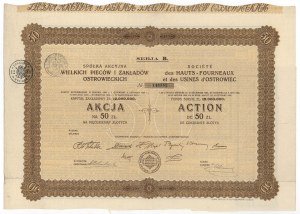 Akc. of Great Furnaces and Ostrowiec Works, 50 zloty 1925, capital 12 million zloty