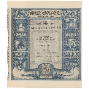Zjednoczeni Polscy Przemysłowcy Metalowi, Em.1-3, 100 Zloty 1929 - Inhaber
