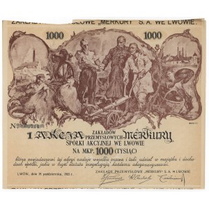 MERKURY Industriewerke, 1.000 mkp 1921 - Batowski
