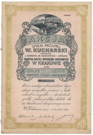 J. Gorecki, W. Kucharski and Ska Factory of Metal Products, Em.3, 700 mkp 1923