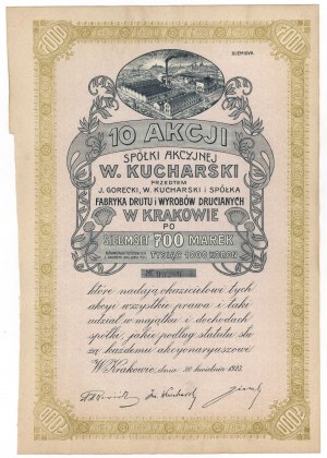 J. Gorecki, W. Kucharski und Ska Fabryka Wyrobów Metalowych, Em.3, 10x 700 mkp 1923