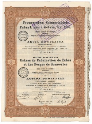 Sosnowiec Tube and Iron Works Society, 100 Zloty 1929 - mit Stempel