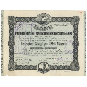 Bank Polski Kupców i Przemysłowców Chrześcijanjan w Łodzi, Em.4, 10x 500 mkp 1922