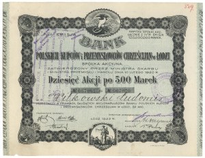 Bank of Polish Christian Merchants and Industrialists in Lodz, Em.4, 10x 500 mkp 1922