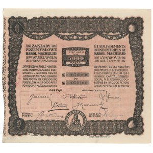 KAROL MACHLEJD INDUSTRIES, 5x 1.000 mkp 1921