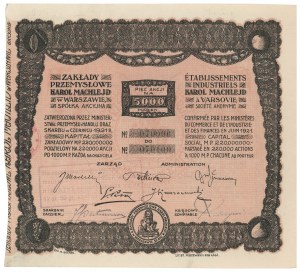 KAROL MACHLEJD Industrial Plant, 5x 1,000 mkp 1921