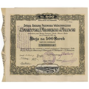Przemysł Włókienniczy J.SMARZYŃSKI, F.MIŁOBĘDZKI..., Em.6, 500 mkp 1922
