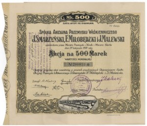 Przemysł Włókienniczy J.SMARZYŃSKI, F.MIŁOBĘDZKI..., Em.6, 500 mkp 1922