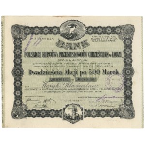 Bank Polski Kupców i Przemysłowców Chrześcijanjan w Łodzi, Em.4, 20x 500 mkp 1922